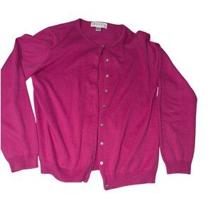 Casual Corner Annex Magenta Cotton Cardigan Sweater Set With Tank Top